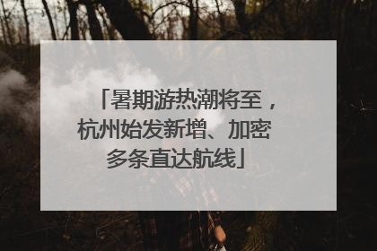 暑期游热潮将至，杭州始发新增、加密多条直达航线