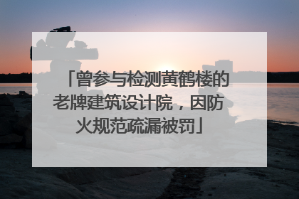 曾参与检测黄鹤楼的老牌建筑设计院，因防火规范疏漏被罚