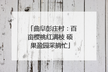 曲阜彭庄村：百亩樱桃红满枝 硕果盈园采摘忙