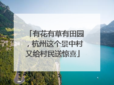 有花有草有田园，杭州这个景中村又给村民送惊喜