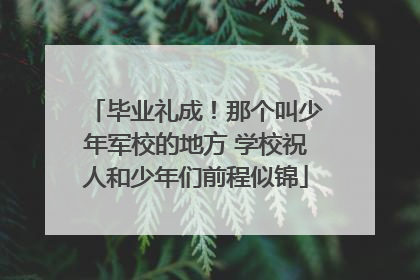 毕业礼成！那个叫少年军校的地方 学校祝人和少年们前程似锦