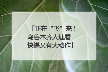 正在“飞”来！乌鲁木齐人速看 快递又有大动作