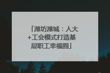 潍坊潍城：人大+工会模式打造基层职工幸福圈