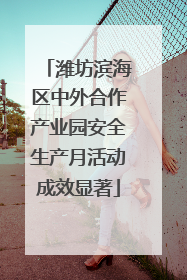 潍坊滨海区中外合作产业园安全生产月活动成效显著