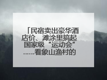 民宿卖出豪华酒店价、滩涂里搞起国家级“运动会”……看象山渔村的新鲜事