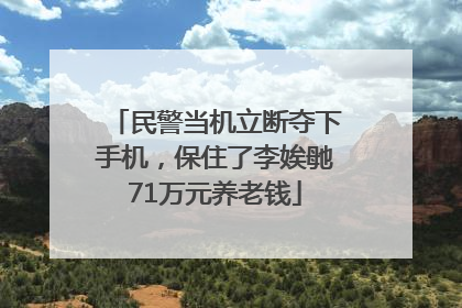 民警当机立断夺下手机，保住了李娭毑71万元养老钱
