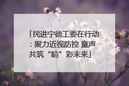 民进宁德工委在行动：聚力近视防控 童声共筑“睛”彩未来