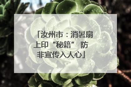汝州市：消暑扇上印“秘籍” 防非宣传入人心