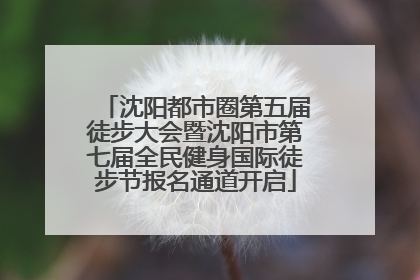 沈阳都市圈第五届徒步大会暨沈阳市第七届全民健身国际徒步节报名通道开启