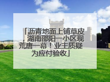 沥青地面上铺草皮，湖南邵阳一小区现荒唐一幕！业主质疑为应付验收