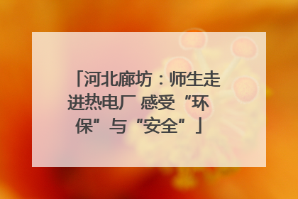 河北廊坊：师生走进热电厂 感受“环保”与“安全”