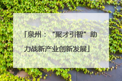 泉州：“聚才引智”助力战新产业创新发展