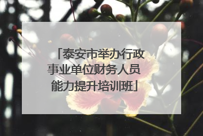 泰安市举办行政事业单位财务人员能力提升培训班