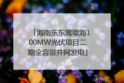 海南乐东莺歌海100MW光伏项目二期全容量并网发电