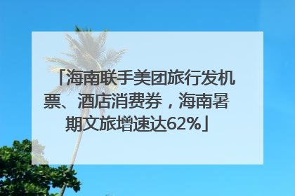海南联手美团旅行发机票、酒店消费券，海南暑期文旅增速达62%