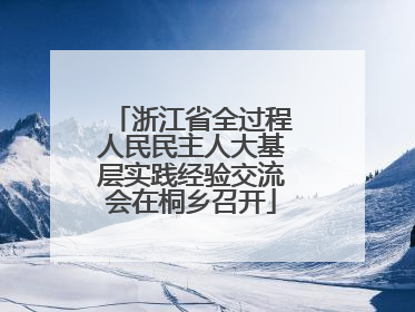 浙江省全过程人民民主人大基层实践经验交流会在桐乡召开