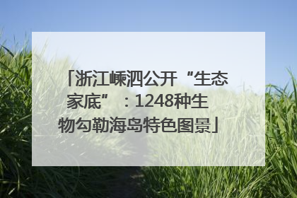 浙江嵊泗公开“生态家底”：1248种生物勾勒海岛特色图景