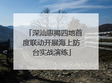 深汕惠揭四地首度联动开展海上防台实战演练