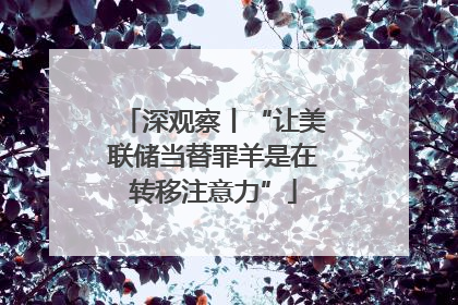 深观察丨“让美联储当替罪羊是在转移注意力”