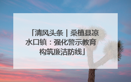 清风头条｜桑植县凉水口镇：强化警示教育 构筑廉洁防线