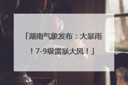 湖南气象发布：大暴雨！7-9级雷暴大风！