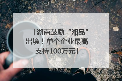 湖南鼓励“湘品”出境！单个企业最高支持100万元