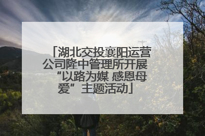 湖北交投襄阳运营公司隆中管理所开展“以路为媒 感恩母爱”主题活动