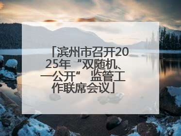 滨州市召开2025年“双随机、一公开” 监管工作联席会议