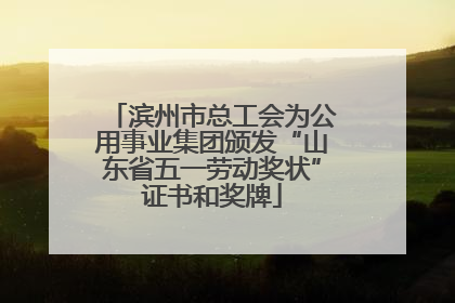 滨州市总工会为公用事业集团颁发“山东省五一劳动奖状”证书和奖牌