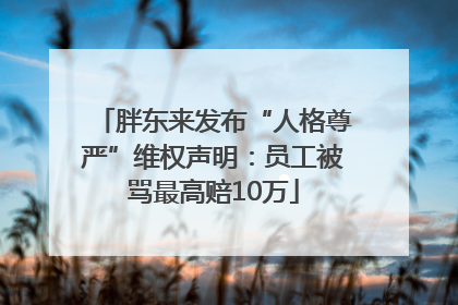 胖东来发布“人格尊严”维权声明：员工被骂最高赔10万