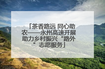 茶香路远 同心助农——永州高速开展助力乡村振兴“路外”志愿服务