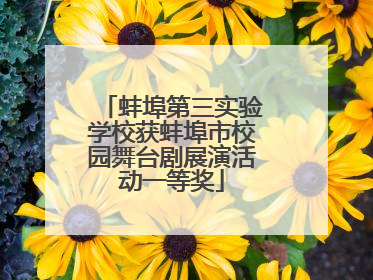 蚌埠第三实验学校获蚌埠市校园舞台剧展演活动一等奖