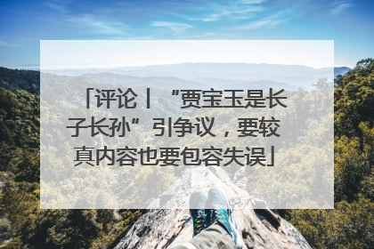 评论丨“贾宝玉是长子长孙”引争议，要较真内容也要包容失误