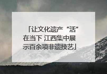 让文化遗产“活”在当下 江西集中展示百余项非遗技艺