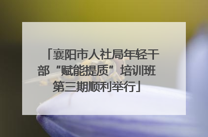 襄阳市人社局年轻干部“赋能提质”培训班第三期顺利举行