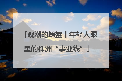 观潮的螃蟹丨年轻人眼里的株洲“事业线”