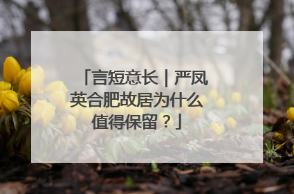 言短意长｜严凤英合肥故居为什么值得保留？