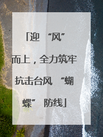 迎 “风” 而上，全力筑牢抗击台风 “蝴蝶” 防线