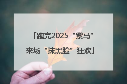 跑完2025“紫马” 来场“抹黑脸”狂欢