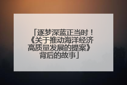 逐梦深蓝正当时！《关于推动海洋经济高质量发展的提案》背后的故事