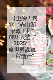 重磅！句容“赤山湖灌溉工程”成功入选“2025年度世界灌溉工程遗产”