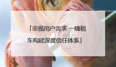 重视用户需求 一嗨租车构建深度信任体系