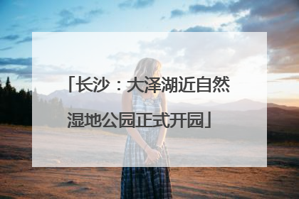 长沙：大泽湖近自然湿地公园正式开园