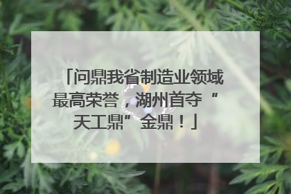 问鼎我省制造业领域最高荣誉，湖州首夺“天工鼎”金鼎！