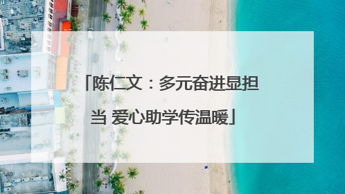 陈仁文：多元奋进显担当 爱心助学传温暖