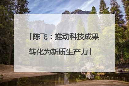 陈飞：推动科技成果转化为新质生产力