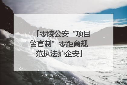 零陵公安“项目警官制”零距离规范执法护企安