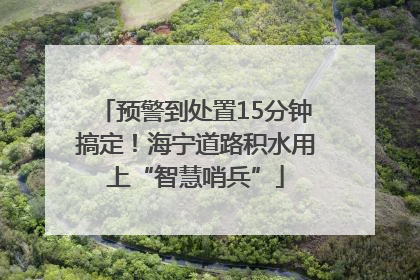 预警到处置15分钟搞定！海宁道路积水用上“智慧哨兵”