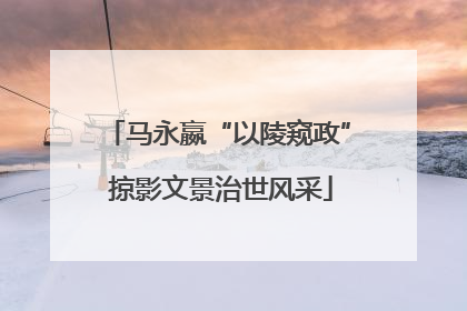 马永嬴“以陵窥政” 掠影文景治世风采