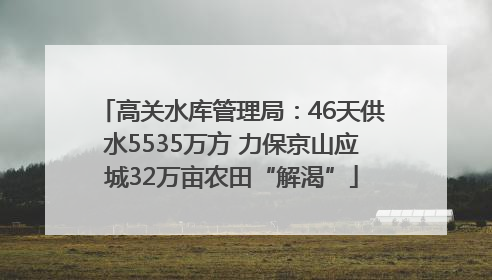 高关水库管理局：46天供水5535万方 力保京山应城32万亩农田“解渴”